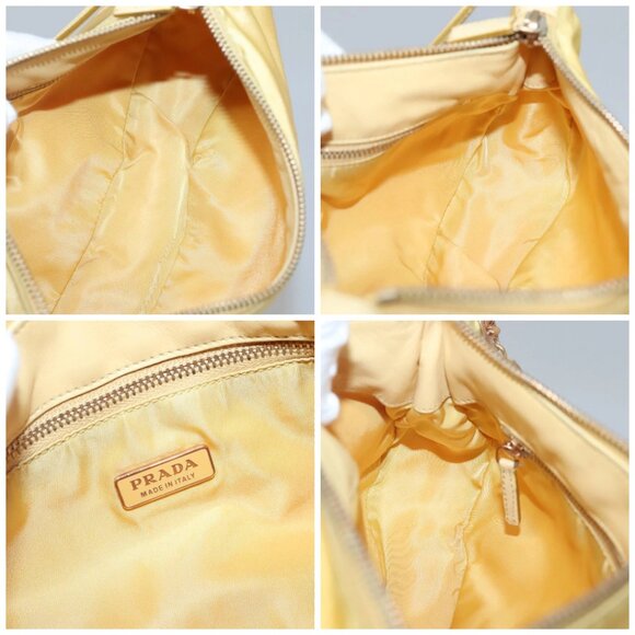 PRADA Shoulder Bag Nylon Yellow Gold Auth 137446 - Picture 15 of 16